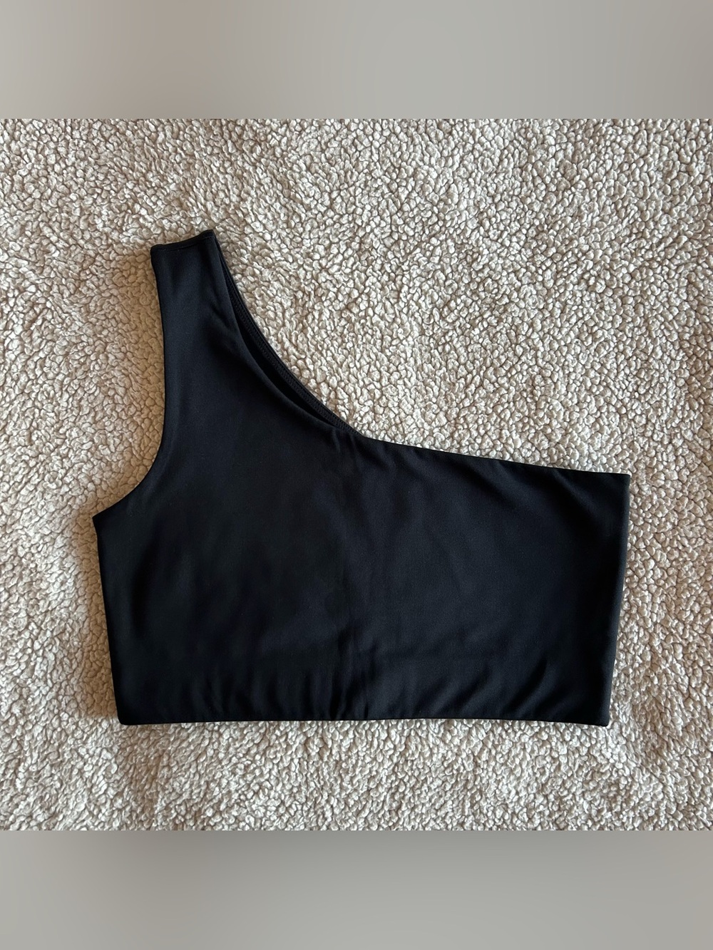girlfriend collective Black Bianca One Shoulder Bra